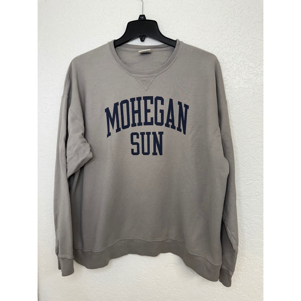 Mohegan Sun Sweatshirt Mens 2XL‎ Crewneck Pullover Comfort Wash Gray
